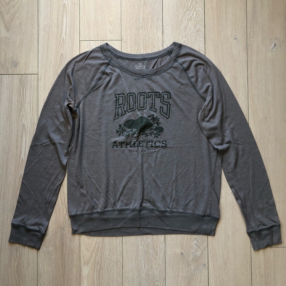 Roots Athletics Long Sleeve Shirt in Gray Women’s Size L